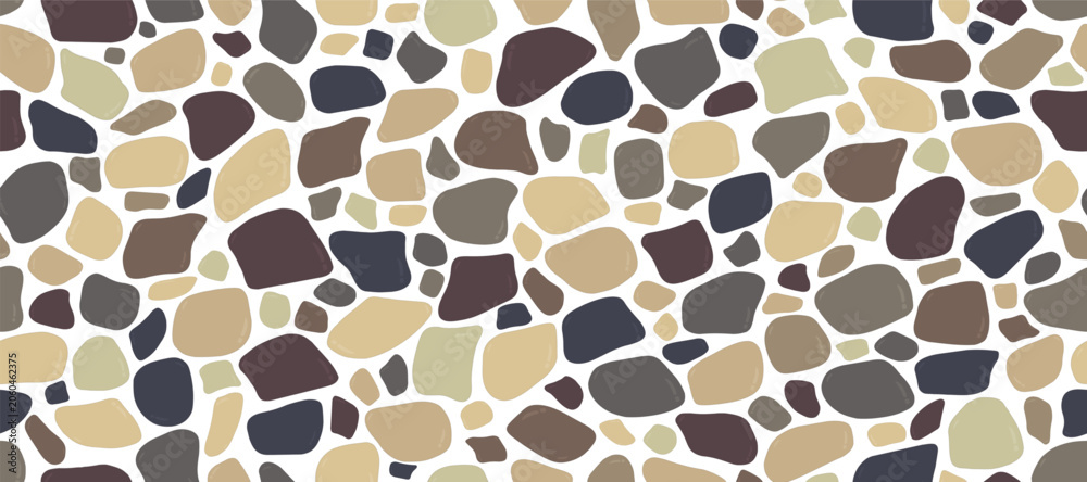 Obraz premium Italian style stone seamless texture. Tile pavement pattern. Rocky floor background. Old rock wall. Vector illustration