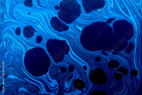 Colorful Abstract Ebru Ink Art