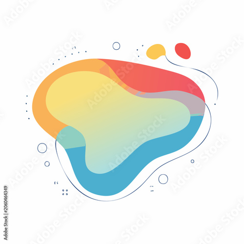 Abstract Gradient Blob Shape with Fluid Design Elements