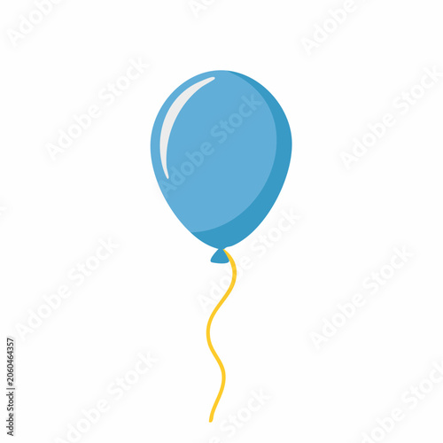 Blue Balloon with Yellow String