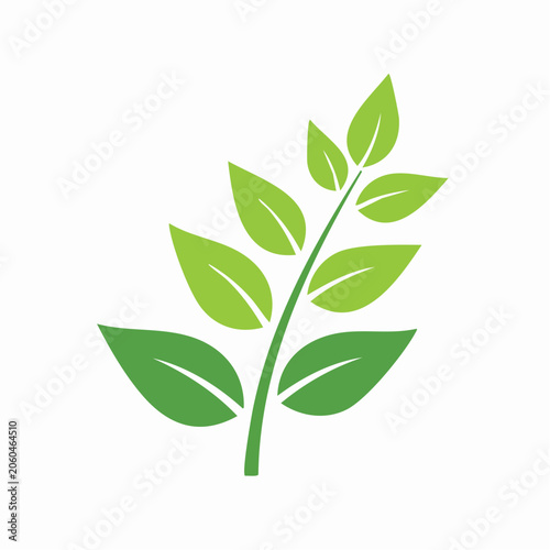 Green leaf logo on white background