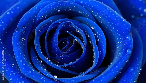 Blue Rose Close-up/Dewdrops/Studio