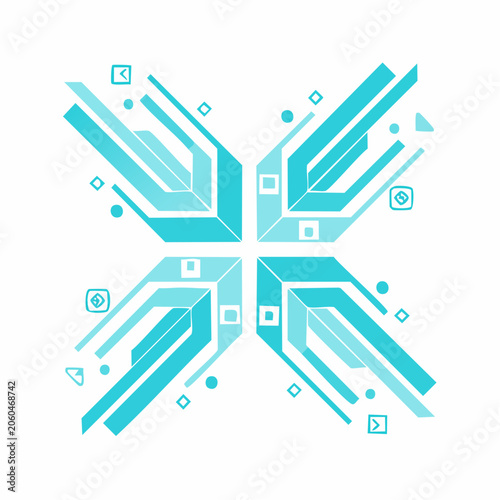 Abstract Geometric Snowflake Design