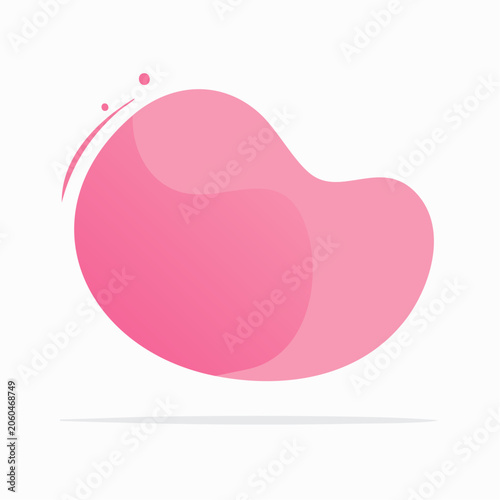 Abstract Pink Blob Shape with Droplets