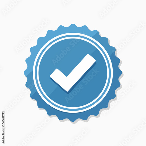 Blue Check Mark Badge Icon