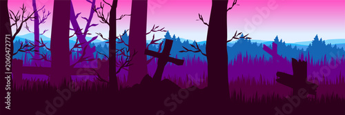 Konstfotografi Moody forest silhouette backdrop for creative digital campaigns