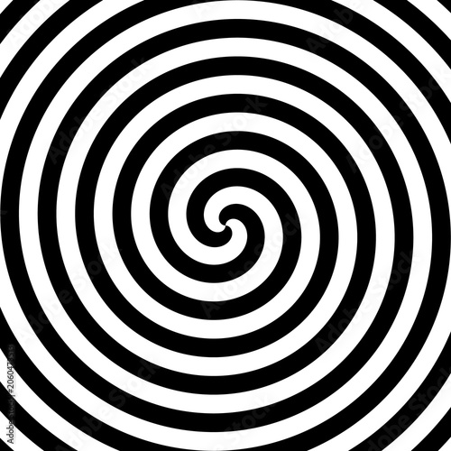 abstract spiral pattern of black and white stripes