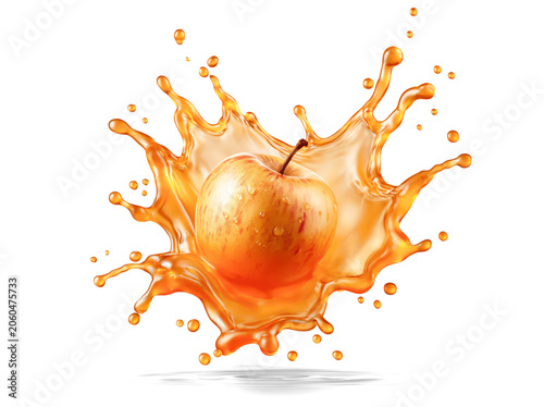 Apple Splash Impact Watercolor Graphic Element