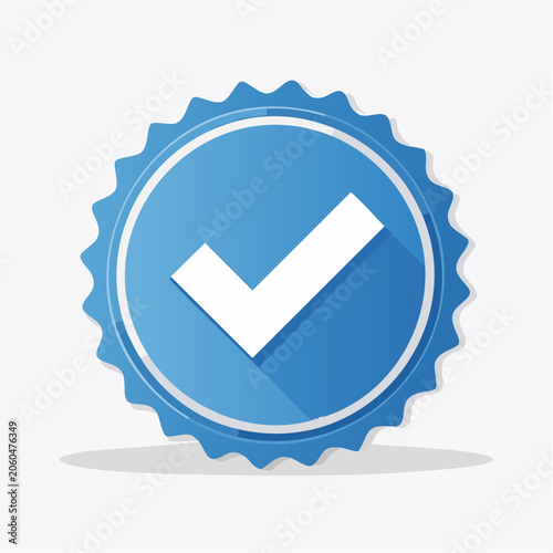Blue Check Mark Badge with Shadow