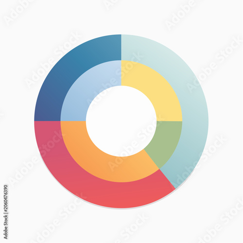 Colorful Donut Chart with Segments