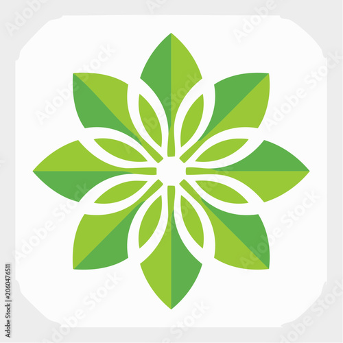 Green abstract floral logo design