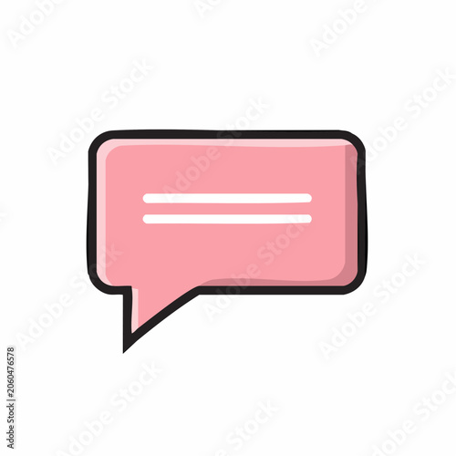 Pink Speech Bubble Icon