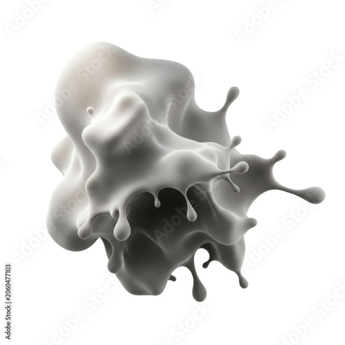 Dynamic milk splash with droplets