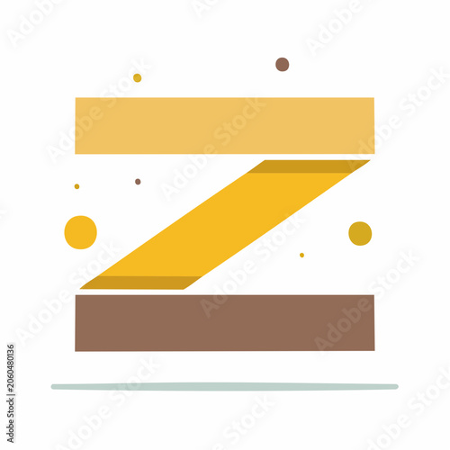 Abstract Geometric Shape with Diagonal Stripe and Dots