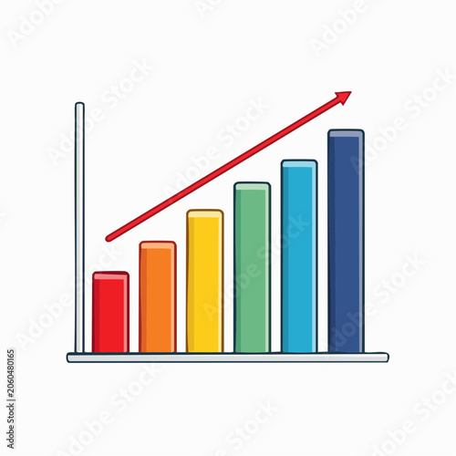 Bar Chart with Upward Trend Arrow