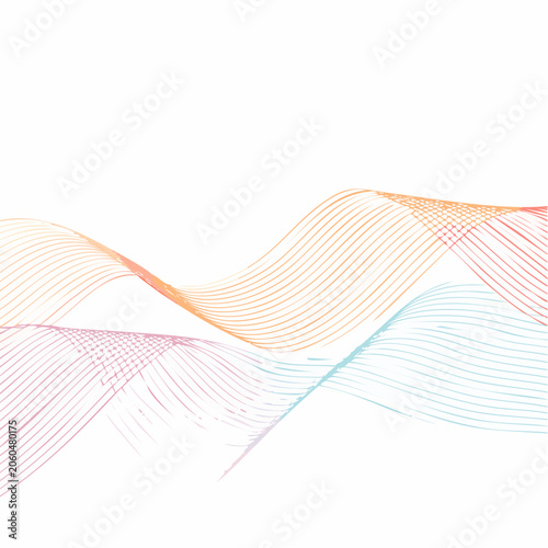 Abstract Wavy Lines with Gradient Colors