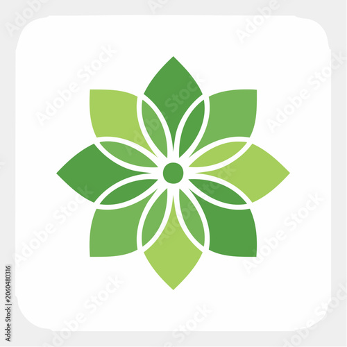 Green Geometric Flower Logo