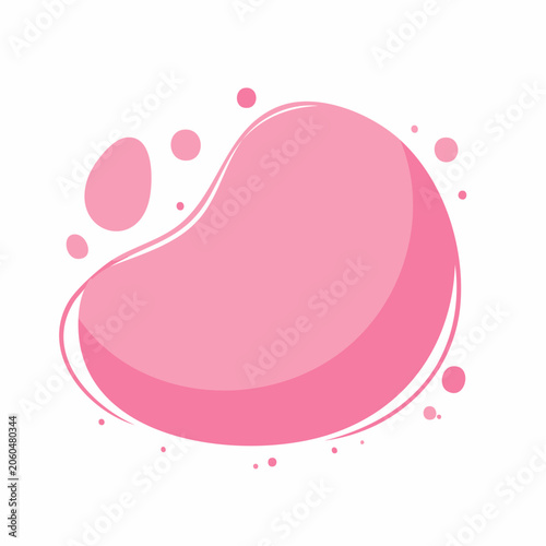 Pink Abstract Blob Shape with Droplets