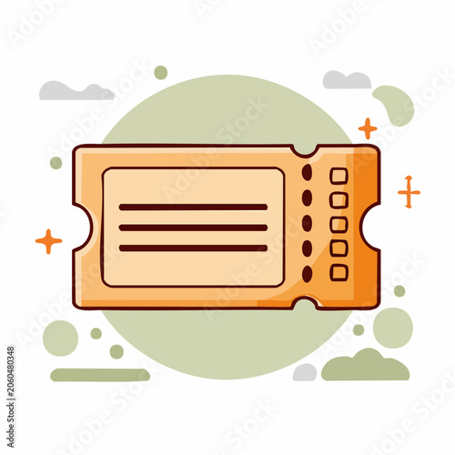 Orange Ticket Illustration