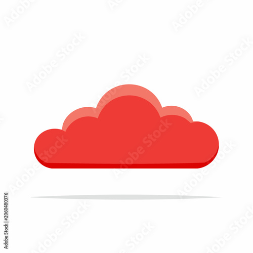 Red Cloud Icon with Shadow