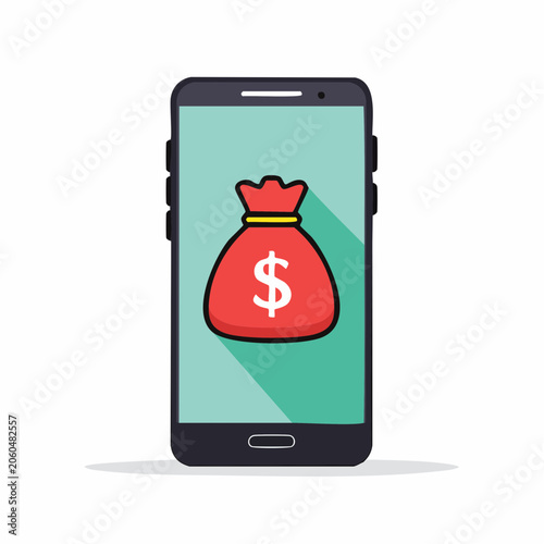 Smartphone with Money Bag Icon