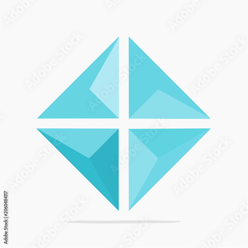 Abstract Geometric Diamond Shape with Blue Tones
