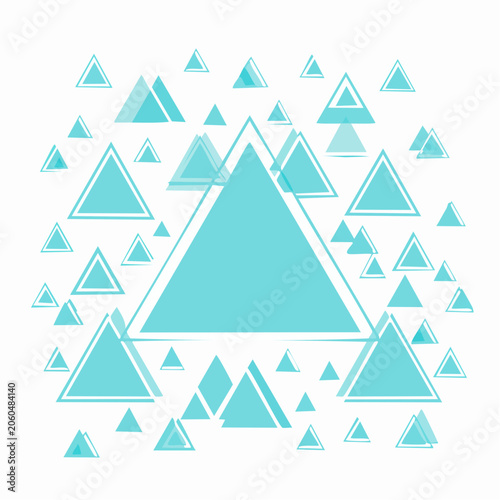 Abstract Geometric Pattern with Teal Triangles
