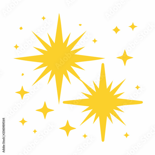 Yellow Starbursts and Sparkles