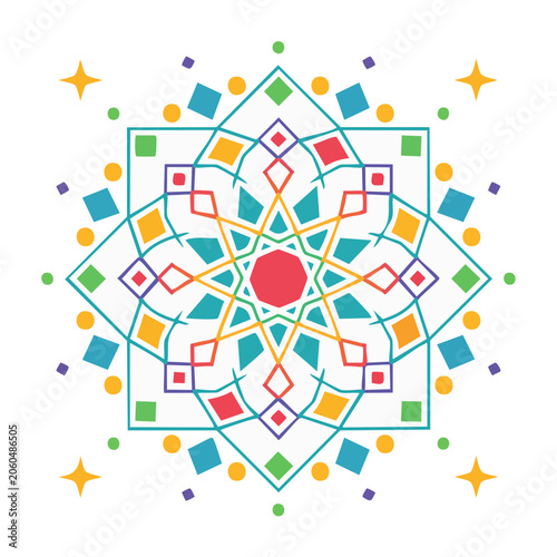 Geometric pattern with hexagons and diamonds