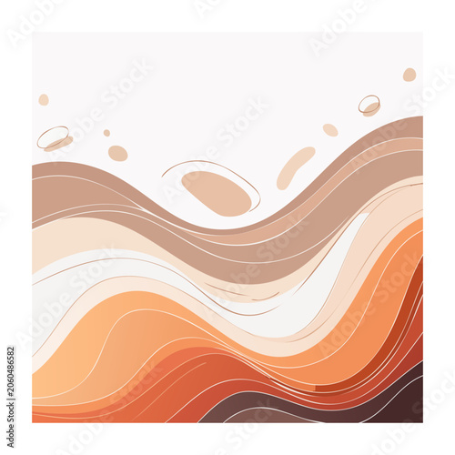 Minimalist orange and white abstract wave pattern
