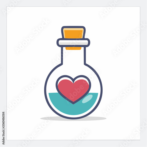 Love Potion Bottle with Heart Icon