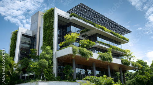 Eco-friendly architecture background with sustainable design elements.