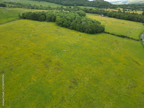 Aerial View of Lake Districts Valley and Mountains of UK. Drone Camera View Was Captured From Medium High Altitude During Mostly Dramatic Cloudy Day of Summer 2026