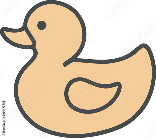 Bild auf Leinwand Simple cartoon rubber ducky illustration with a playful and friendly appearance