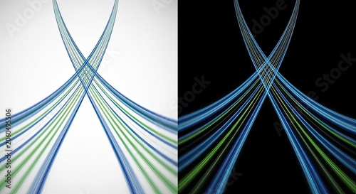 Abstract light trails composition dual tone variations for modern design and technology concepts