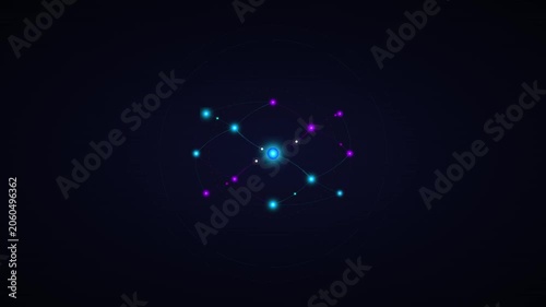 glowing ai neural network nodes abstract vector loop