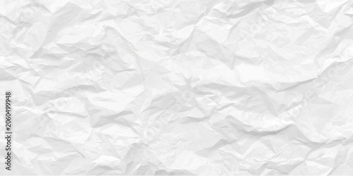 Cuadro en lienzo White folded and crumpled paper texture background with detailed wrinkles, soft gray creased sheet surface and abstract blank material for templates and creative design use