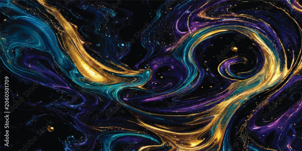 Obraz premium Abstract colorful fractal spiral wave fluid background illustration with flowing blue 3D abstract patterns, liquid texture, artistic waves and curved ripple design wallpaper