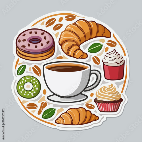 Coffee and Pastries Sticker Collection