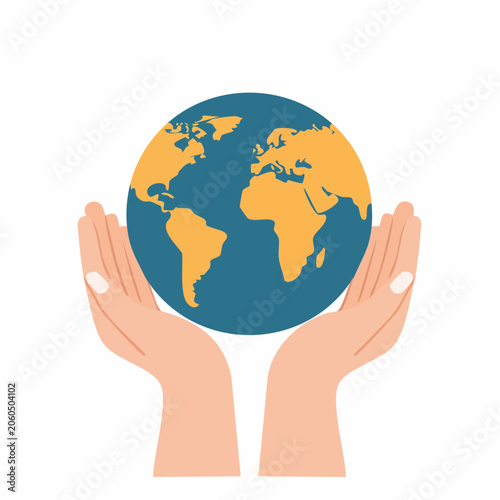 Hands holding planet Earth