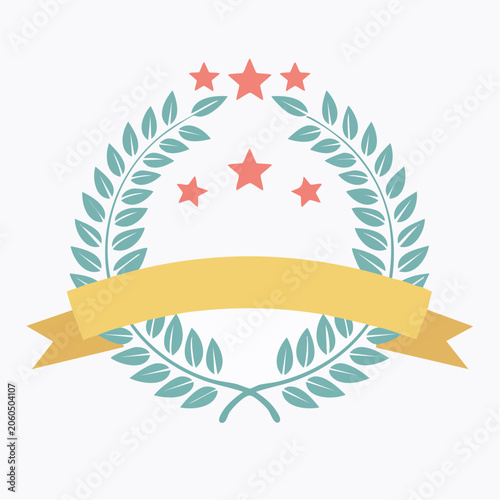 Laurel Wreath with Stars and Ribbon