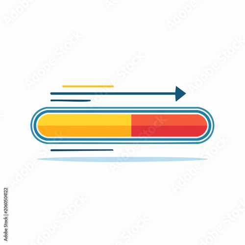 Progress Bar with Arrow Indicating Forward Movement