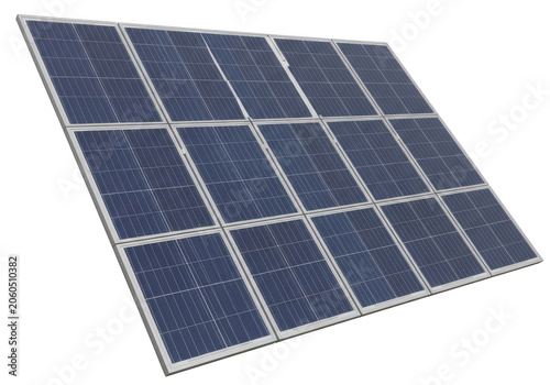 Grid of solar panels generating renewable energy
