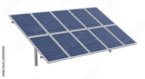 Modern solar panel array producing clean energy