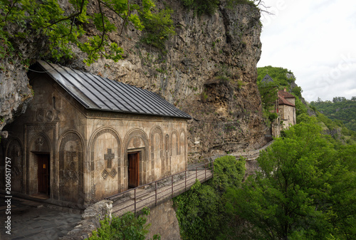 Mghvimevi Monastery Built Into a Limestone Cliff in Georgia