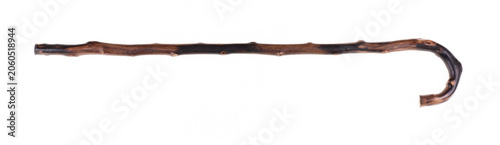 Cuadro en lienzo Rattan walking stick isolated on white background