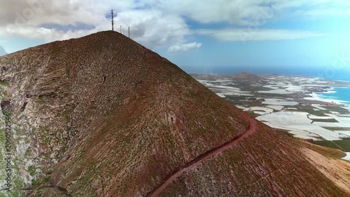 Aerial view of Montana de Ajodar volcano, Galdar, Gran Canaria