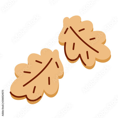 Oak leaf gingerbread cookies, autumn baking for Thanksgiving Day, homemade honey-cake
