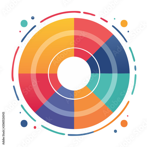 Colorful Circular Diagram with Radial Symmetry