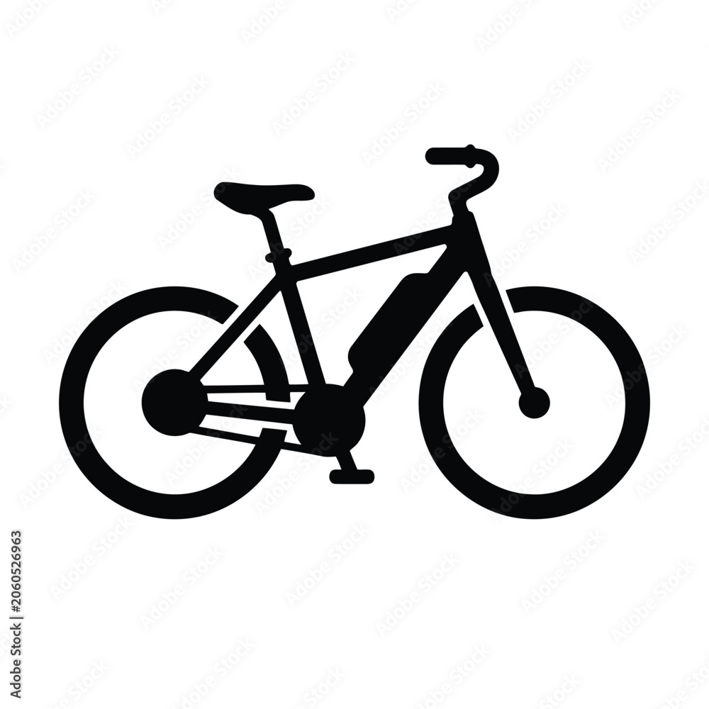Fototapeta premium Simple black silhouette of a bicycle